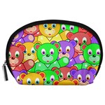 Cute Cartoon Crowd Of Colourful Kids Bears Accessory Pouches (Large)  Front