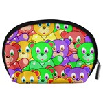 Cute Cartoon Crowd Of Colourful Kids Bears Accessory Pouches (Large)  Back