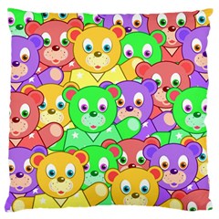 Cute Cartoon Crowd Of Colourful Kids Bears Standard Flano Cushion Case (one Side) by Nexatart