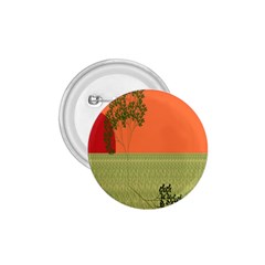 Sunset Orange Green Tree Sun Red Polka 1 75  Buttons