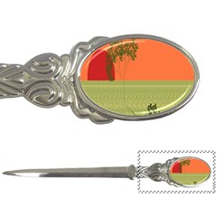 Sunset Orange Green Tree Sun Red Polka Letter Openers