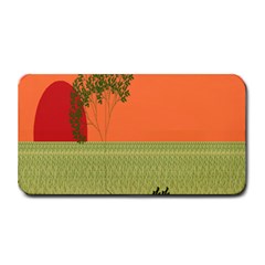 Sunset Orange Green Tree Sun Red Polka Medium Bar Mats