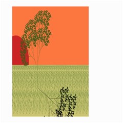 Sunset Orange Green Tree Sun Red Polka Small Garden Flag (Two Sides)