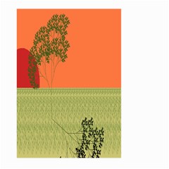 Sunset Orange Green Tree Sun Red Polka Large Garden Flag (Two Sides)