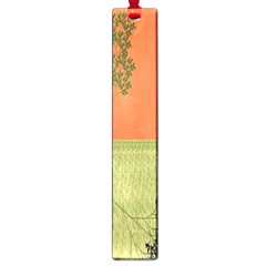 Sunset Orange Green Tree Sun Red Polka Large Book Marks