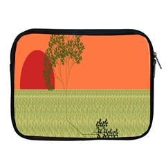 Sunset Orange Green Tree Sun Red Polka Apple Ipad 2/3/4 Zipper Cases by Mariart