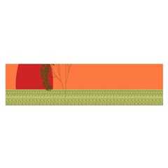 Sunset Orange Green Tree Sun Red Polka Satin Scarf (oblong) by Mariart