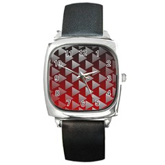 Netflix Play Button Pattern Square Metal Watch