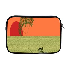 Sunset Orange Green Tree Sun Red Polka Apple MacBook Pro 17  Zipper Case