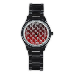 Netflix Play Button Pattern Stainless Steel Round Watch