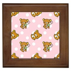 Kawaii Bear Pattern Framed Tiles by Nexatart