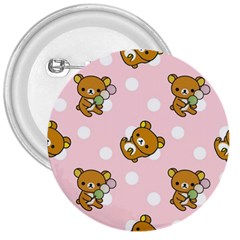 Kawaii Bear Pattern 3  Buttons by Nexatart