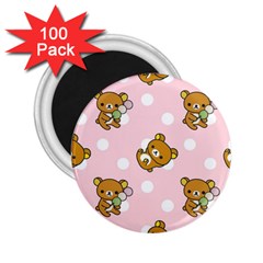 Kawaii Bear Pattern 2 25  Magnets (100 Pack)  by Nexatart