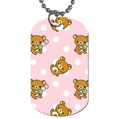 Kawaii Bear Pattern Dog Tag (one Side) by Nexatart