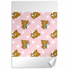 Kawaii Bear Pattern Canvas 12  X 18   by Nexatart