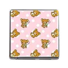 Kawaii Bear Pattern Memory Card Reader (square) by Nexatart