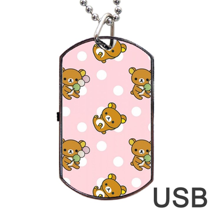 Kawaii Bear Pattern Dog Tag USB Flash (Two Sides)