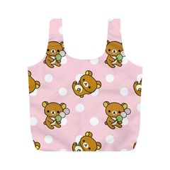 Kawaii Bear Pattern Full Print Recycle Bags (m)  by Nexatart