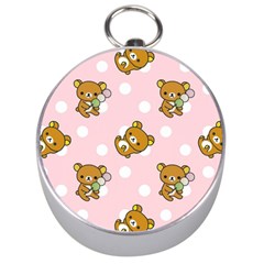 Kawaii Bear Pattern Silver Compasses by Nexatart