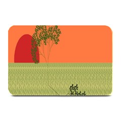 Sunset Orange Green Tree Sun Red Polka Plate Mats by Mariart