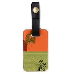 Sunset Orange Green Tree Sun Red Polka Luggage Tags (one Side)  by Mariart