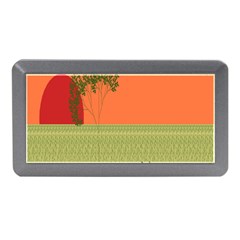 Sunset Orange Green Tree Sun Red Polka Memory Card Reader (mini)