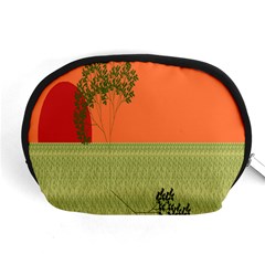 Sunset Orange Green Tree Sun Red Polka Accessory Pouches (medium)  by Mariart