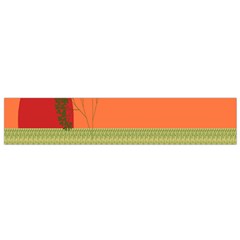 Sunset Orange Green Tree Sun Red Polka Flano Scarf (small) by Mariart