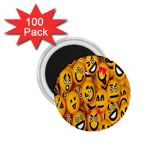 Smileys Linus Face Mask Cute Yellow 1 75  Magnets (100 Pack)  by Mariart