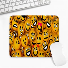 Smileys Linus Face Mask Cute Yellow Large Mousepads