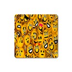 Smileys Linus Face Mask Cute Yellow Square Magnet Front