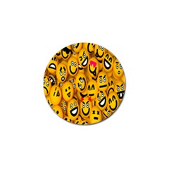 Smileys Linus Face Mask Cute Yellow Golf Ball Marker (10 Pack) by Mariart