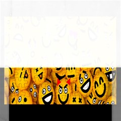 Smileys Linus Face Mask Cute Yellow Rectangular Jigsaw Puzzl by Mariart