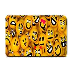 Smileys Linus Face Mask Cute Yellow Small Doormat  by Mariart