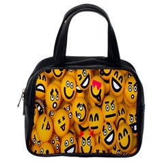 Smileys Linus Face Mask Cute Yellow Classic Handbags (one Side) by Mariart