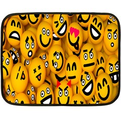 Smileys Linus Face Mask Cute Yellow Double Sided Fleece Blanket (mini)  by Mariart