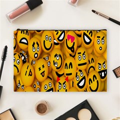 Smileys Linus Face Mask Cute Yellow Cosmetic Bag (large)  by Mariart