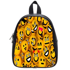 Smileys Linus Face Mask Cute Yellow School Bags (small)  by Mariart