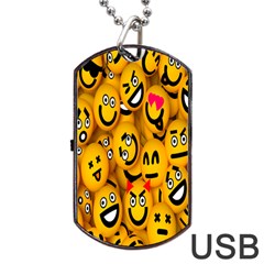 Smileys Linus Face Mask Cute Yellow Dog Tag Usb Flash (one Side) by Mariart