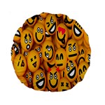 Smileys Linus Face Mask Cute Yellow Standard 15  Premium Round Cushions Front