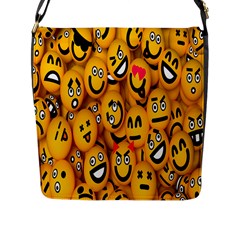 Smileys Linus Face Mask Cute Yellow Flap Messenger Bag (l)  by Mariart