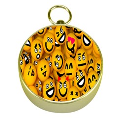 Smileys Linus Face Mask Cute Yellow Gold Compasses by Mariart