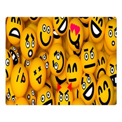 Smileys Linus Face Mask Cute Yellow Double Sided Flano Blanket (large)  by Mariart