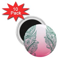 Toggle The Widget Bar Leaf Green Pink 1 75  Magnets (10 Pack)  by Mariart