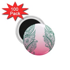 Toggle The Widget Bar Leaf Green Pink 1 75  Magnets (100 Pack)  by Mariart