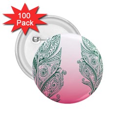 Toggle The Widget Bar Leaf Green Pink 2 25  Buttons (100 Pack) 