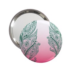 Toggle The Widget Bar Leaf Green Pink 2 25  Handbag Mirrors by Mariart