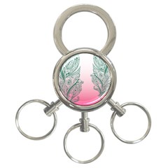 Toggle The Widget Bar Leaf Green Pink 3-ring Key Chains by Mariart