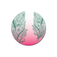 Toggle The Widget Bar Leaf Green Pink Magnet 3  (round)