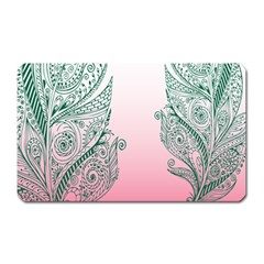 Toggle The Widget Bar Leaf Green Pink Magnet (rectangular) by Mariart